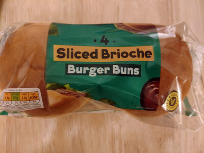 Sliced brioche burger buns