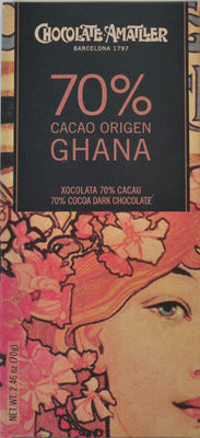 Chocolate 70% cacao origen Ghana