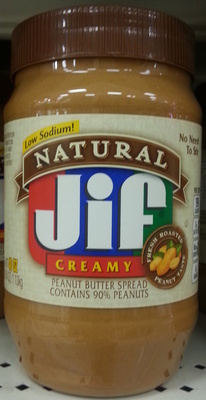 Natural creamy peanut butter spread