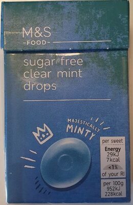Sugar free clear mint drops