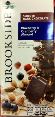 Smooth Dark Chocolate Made With  Almonds, Blueberries & Cranberries