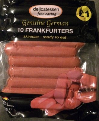 Genuine German - 10 Frankfurters - skinless ready to eat