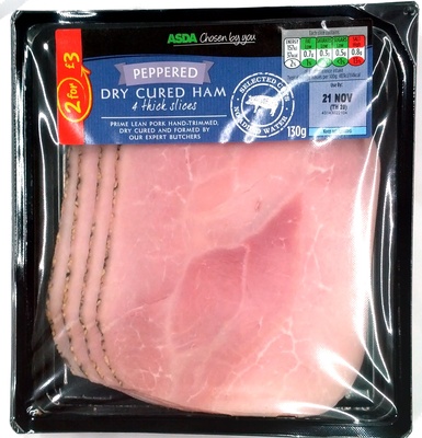 Peppered Dry Cured Ham - 4 thick slices