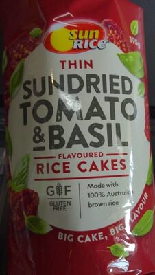 Thin Sundried tomato & basil flavoured rice cakes