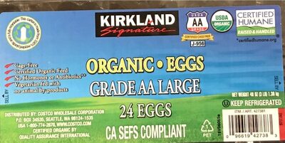 Organic Eggs - Grade AA Large