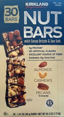 Nut Bars with Cocoa Drizzle & Sea Salt