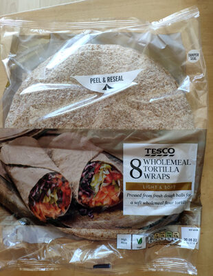Wholemeal tortilla wraps