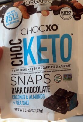 Chocxo Dark Chocolate Coconut Almond & Sea Salt Snaps