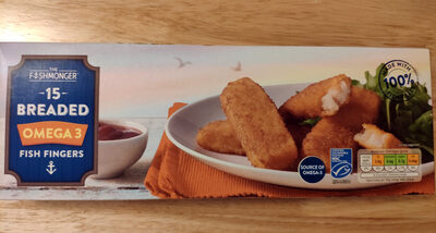 Breaded omega 3 fish fingers