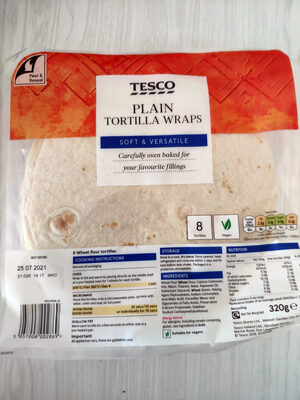 Plain tortilla wraps