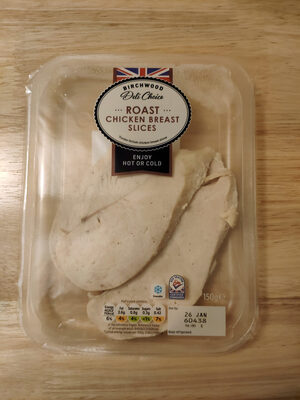 Roast chicken breast slices