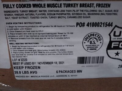 Fully Cooked Whole Muscle Turkey Breast