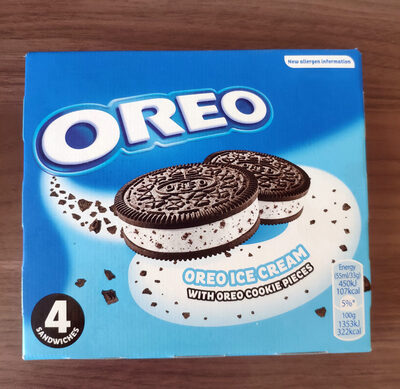 Oreo ice cream with oreo cookie pieces