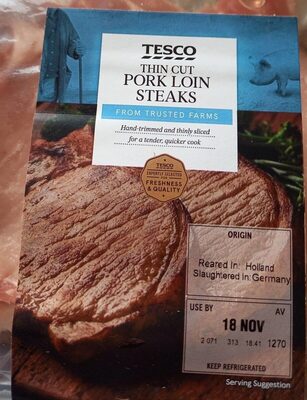 Thin cut pork loin steaks