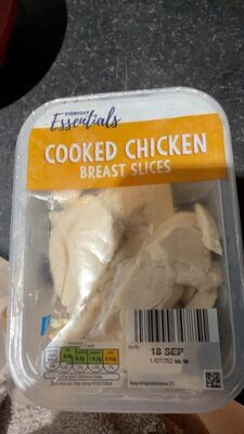 Cooked chicken breast slices