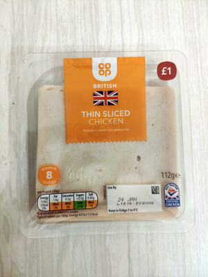 Thin sliced chicken