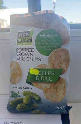 Popped brown rice chips