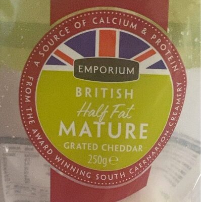 Half fat mature grated cheddar