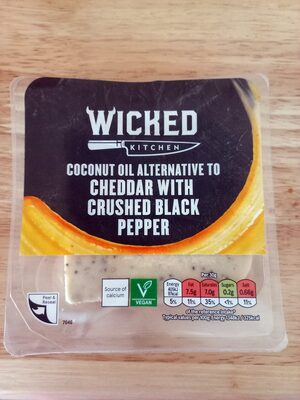 Coconut oil alternative to cheddar with crushed black pepper