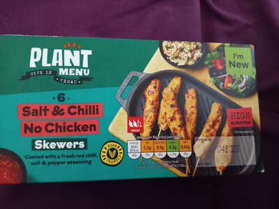 Salt and chilli no chicken skewers