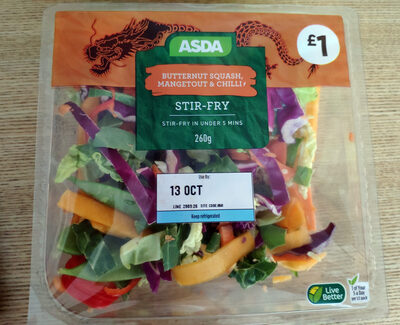 Butternut squash, mangetout & chilli stir-fry