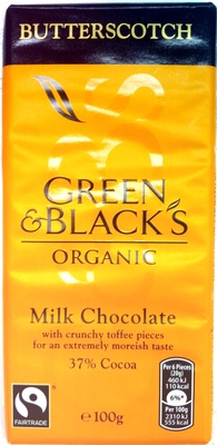 Green & Black's Organic Butterscotch Milk Chocolate 37% Cocoa