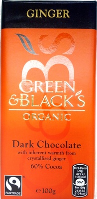 Green & black's organic chocolate bar ginger