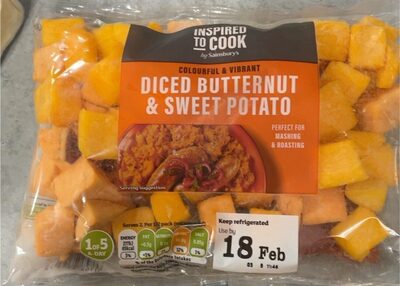 Diced butternut and sweet potato