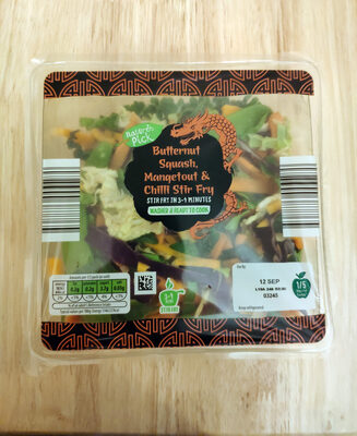 Butternut squash, mangetout & chilli stir fry