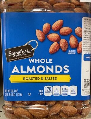 Whole roasted & salted almonds