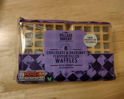 Chocolate & hazelnut flavour filled waffles