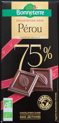 Dégustation noir Pérou 75%