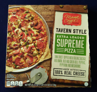 Tavern style extra loaded supreme pizza