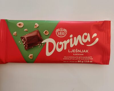 Milk chocolate with chopped hazelnuts