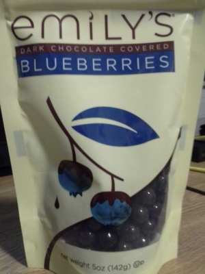 emily's dark chocolate covered blueberries