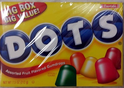 Tootsie, dots, gumdrops, assorted fruit