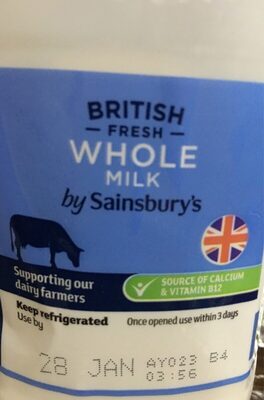 British whole milk