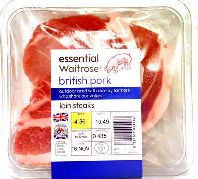 British pork loin steaks