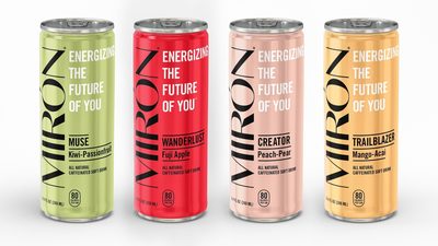 Miron, energy drink, peach + pear