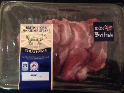 British pork shoulder steaks