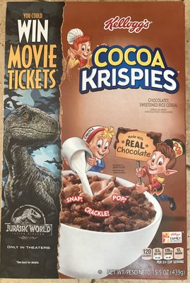 Rice cereal, chocolatey, sweetened