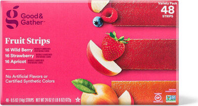 Fruit strips, wild berry strawberry apricot