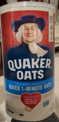 Quaker Oats Heart Healthy Quick 1-Minute Oats 42 Ounce Paper Canister