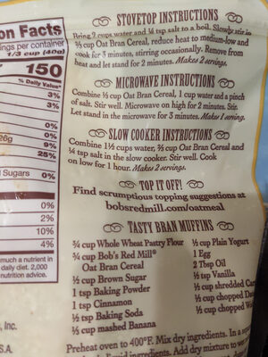 Oat Bran Hot Cereal