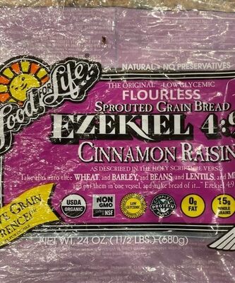 Ezekiel cinnamon raisin bread