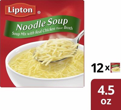 Lipton, soup secrets, soup mix with real chicken flavor broth, noodle soup, noodle soup