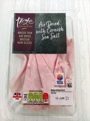 Ham slices air dried with Cornish sea salt