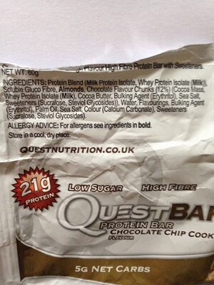 Quest Bar Chocolate Chip Cookie Dough Protein Bar