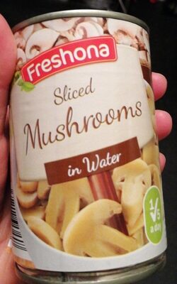 Sliced mushrooms in water