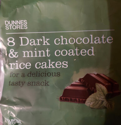 Dark Chocolate & mint coated rice cakes